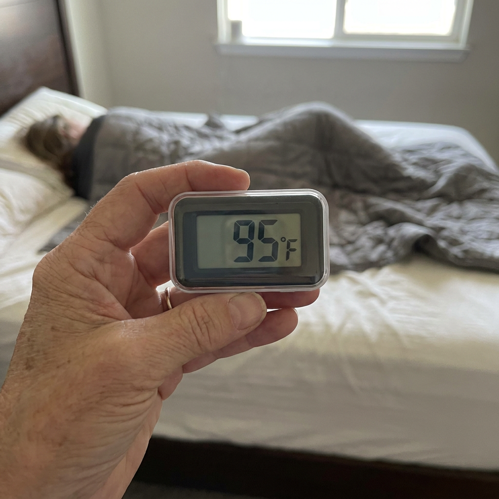 Thermometer readings comparison across blankets